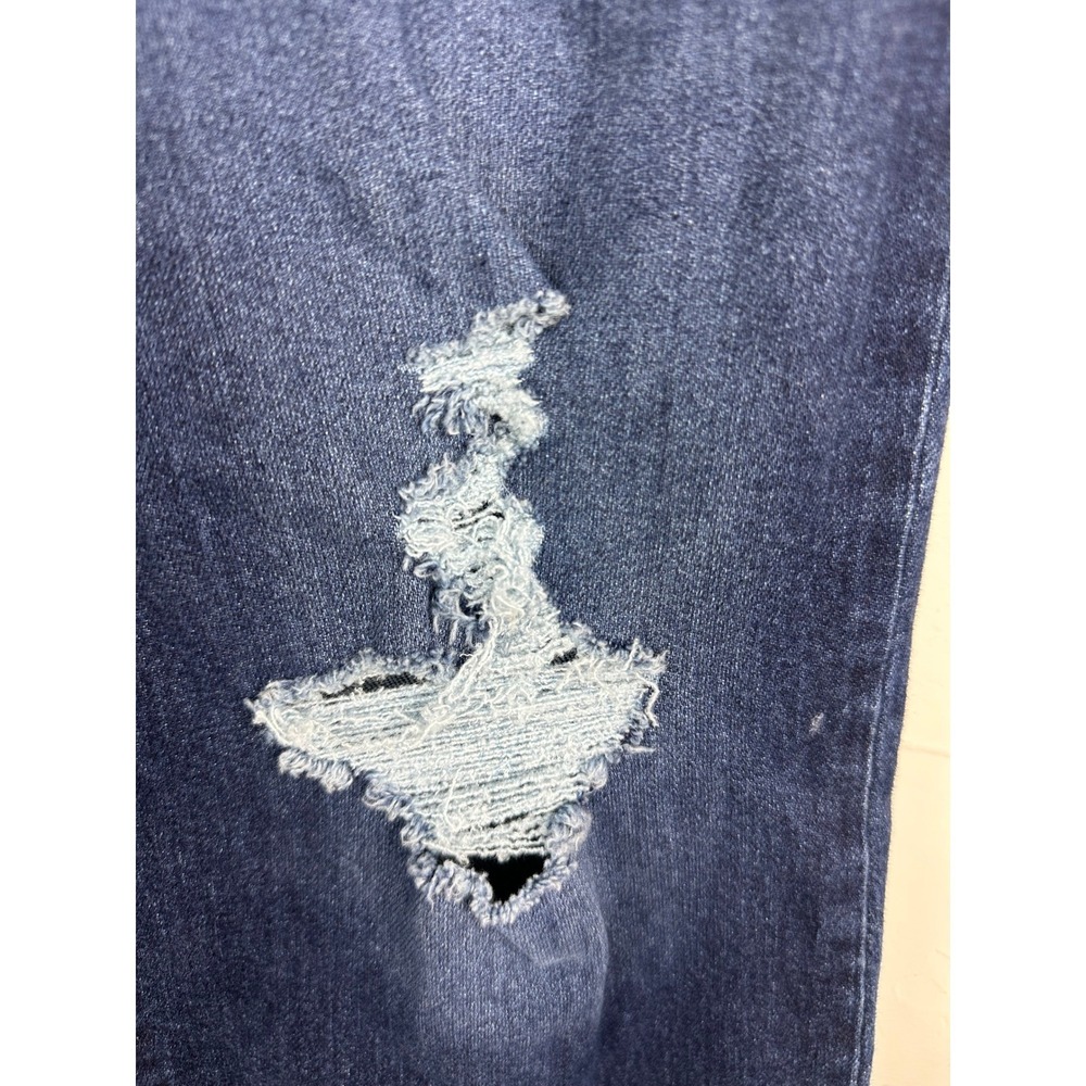 Levis Ribcage Straight Ankle Jeans Dark Distressed High Rise 26x27 72693-0133 - Picture 15 of 16